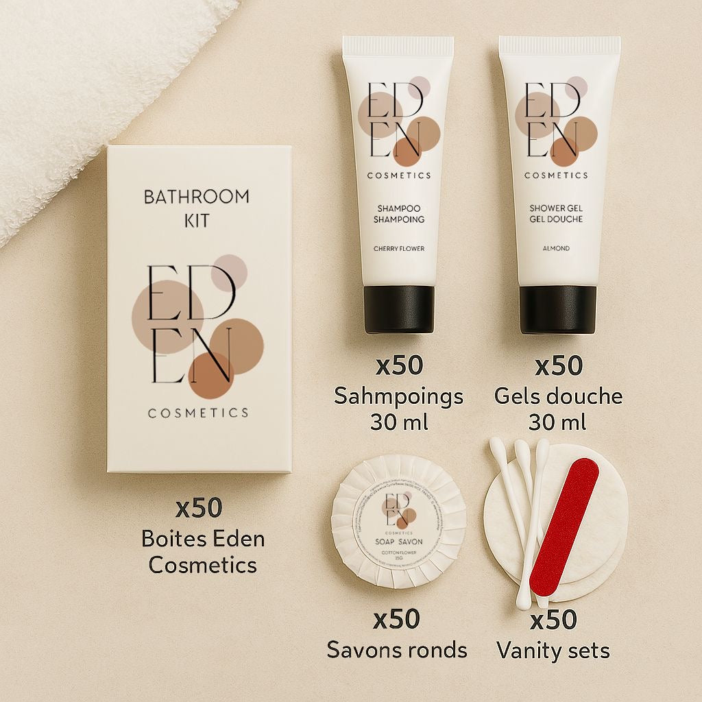 Kit d'accueil salle de bain - Carton de 50