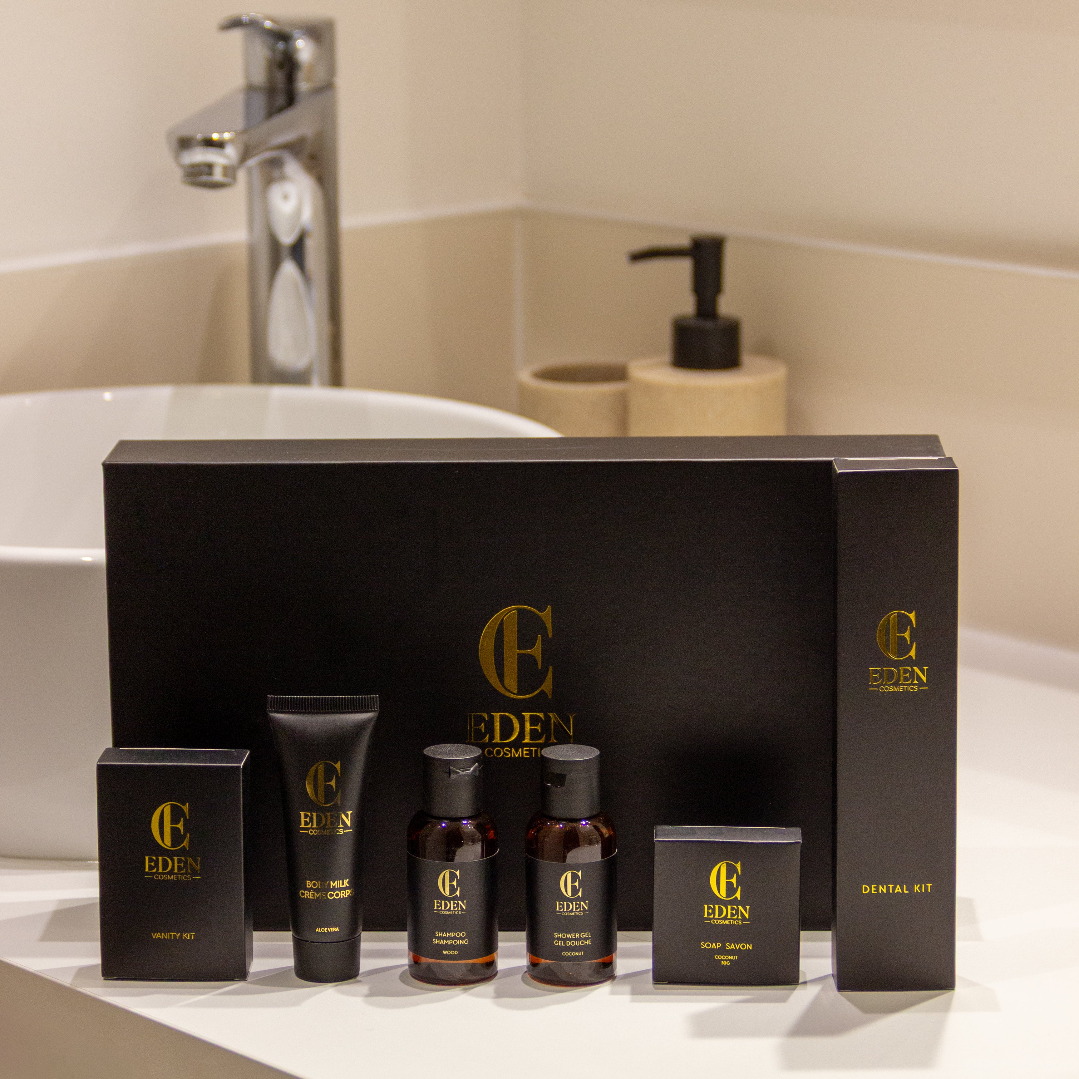 Kit d'accueil salle de bain premium - Carton de 10