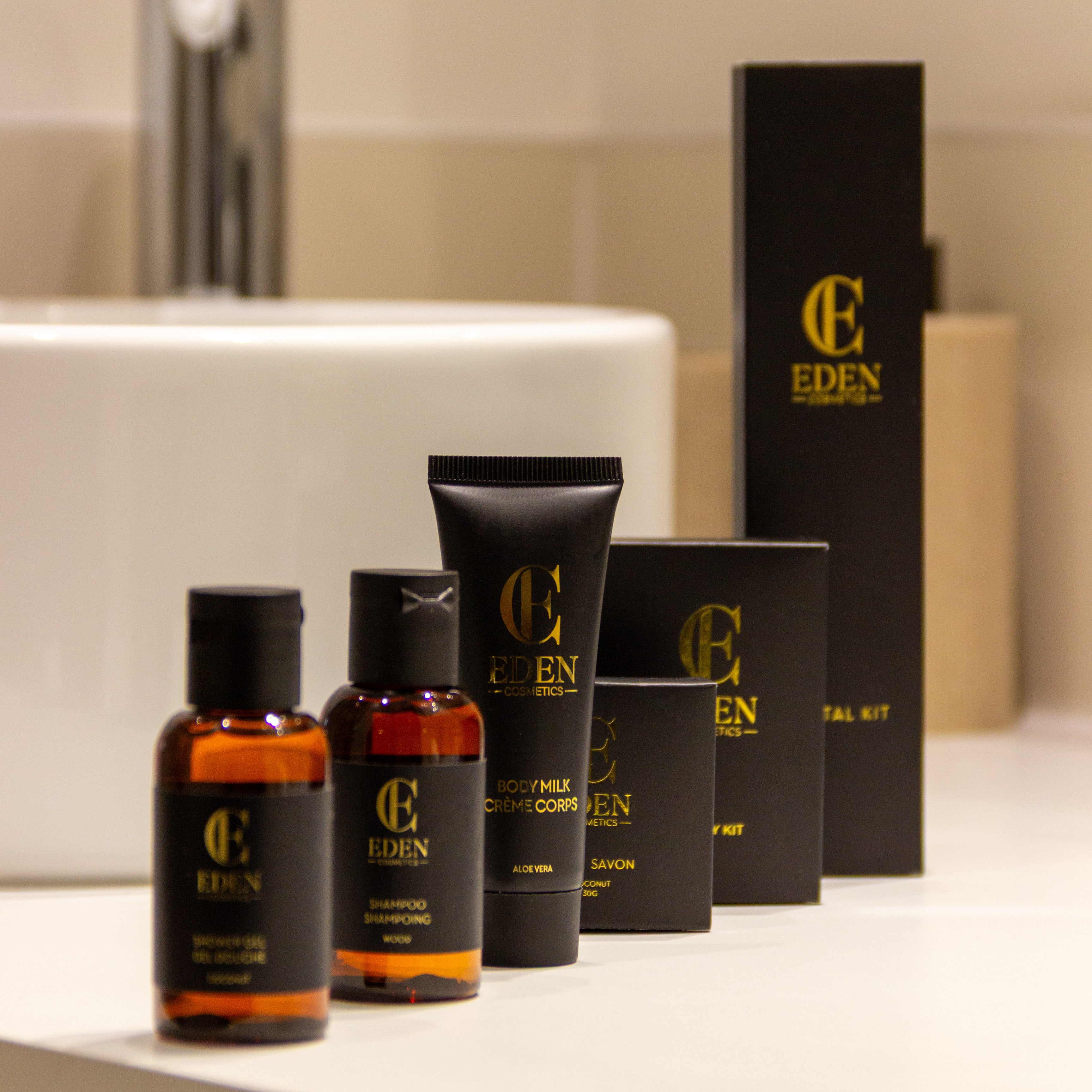Kit d'accueil salle de bain premium - Carton de 10