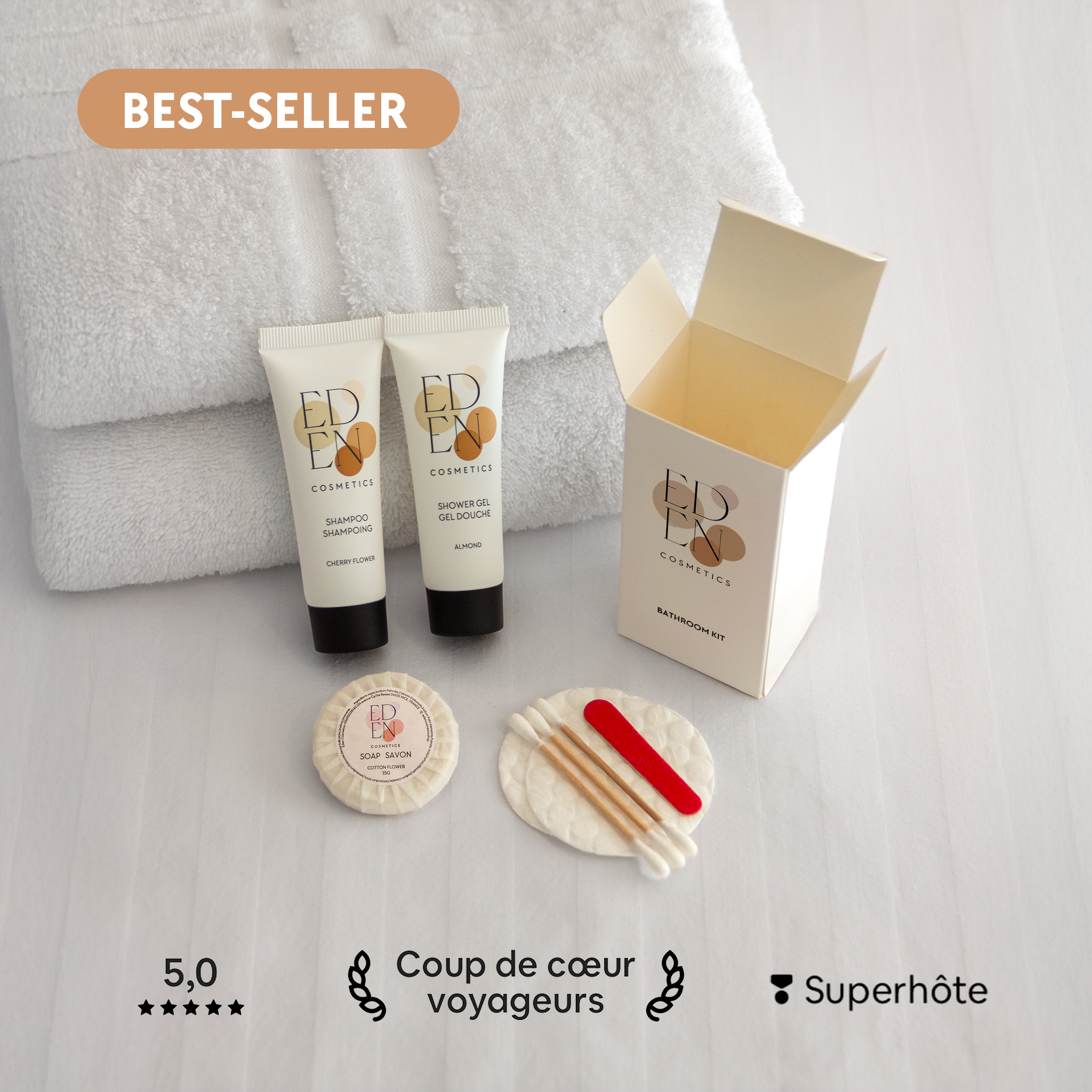 Kit d'accueil salle de bain - Carton de 50